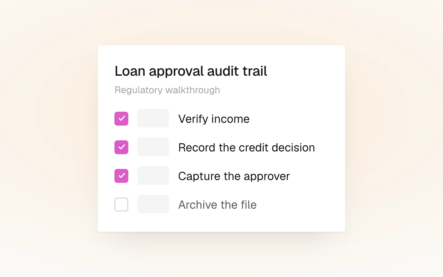 Regulatory walkthroughs