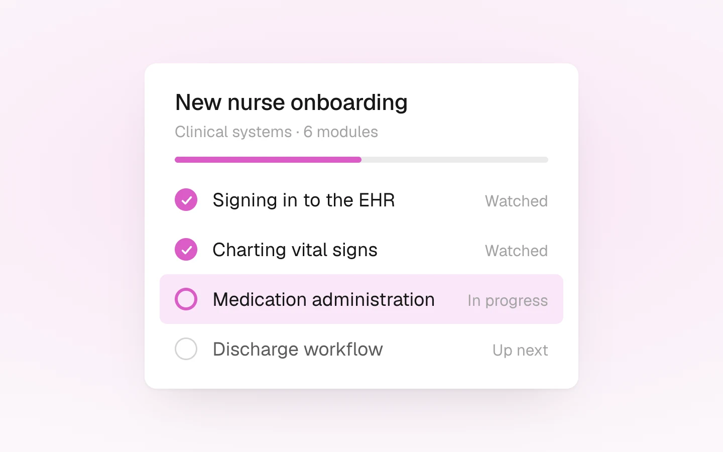 Onboarding for clinical staff