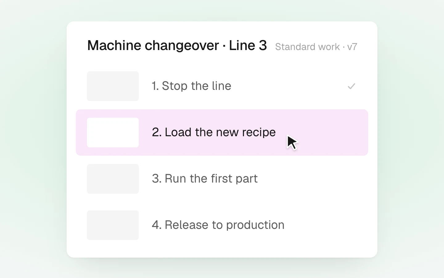 Standard work instructions