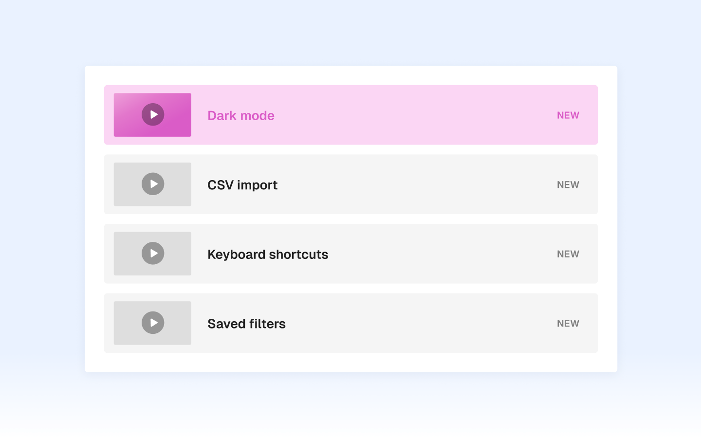Feature announcements