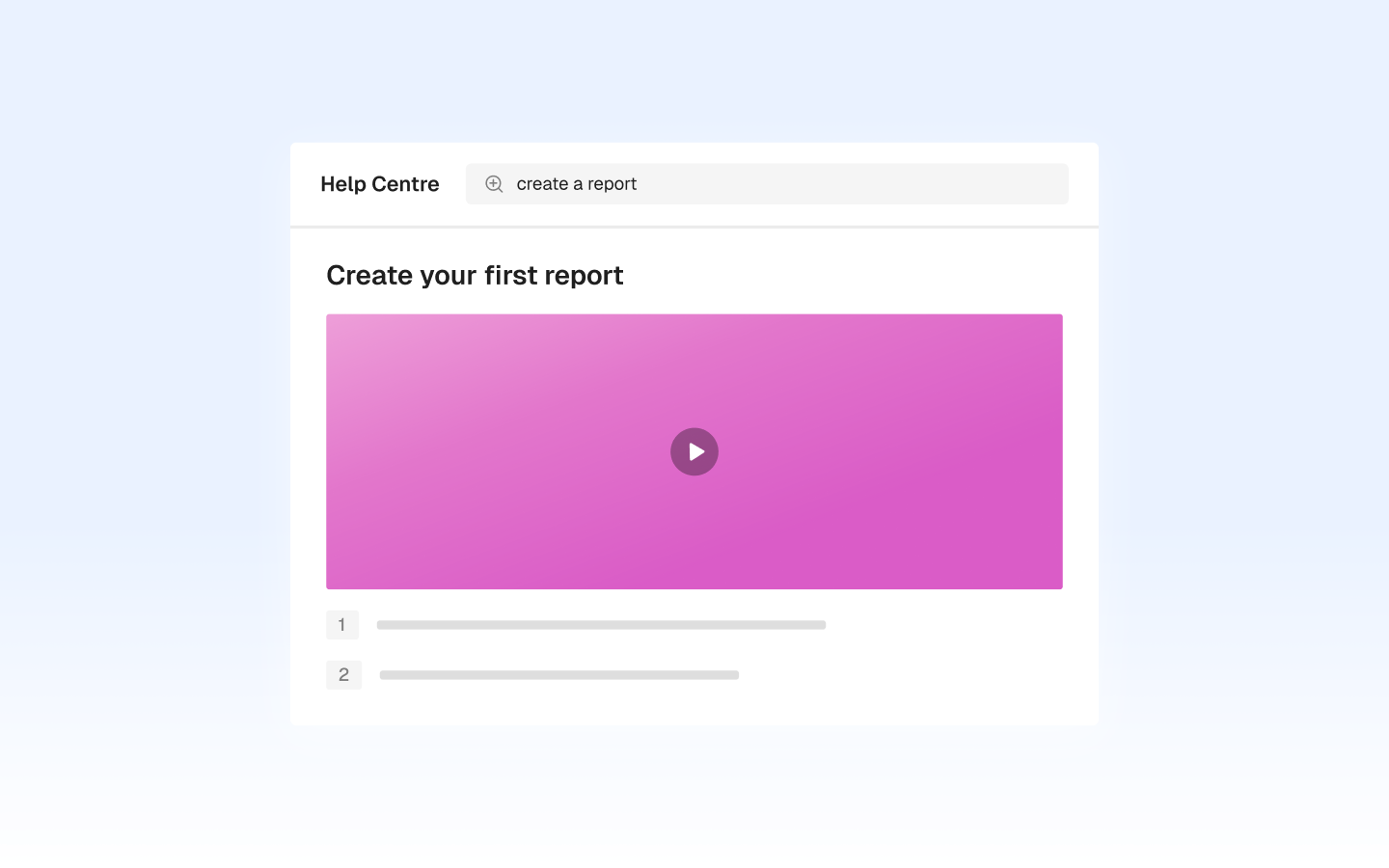 Help-centre videos