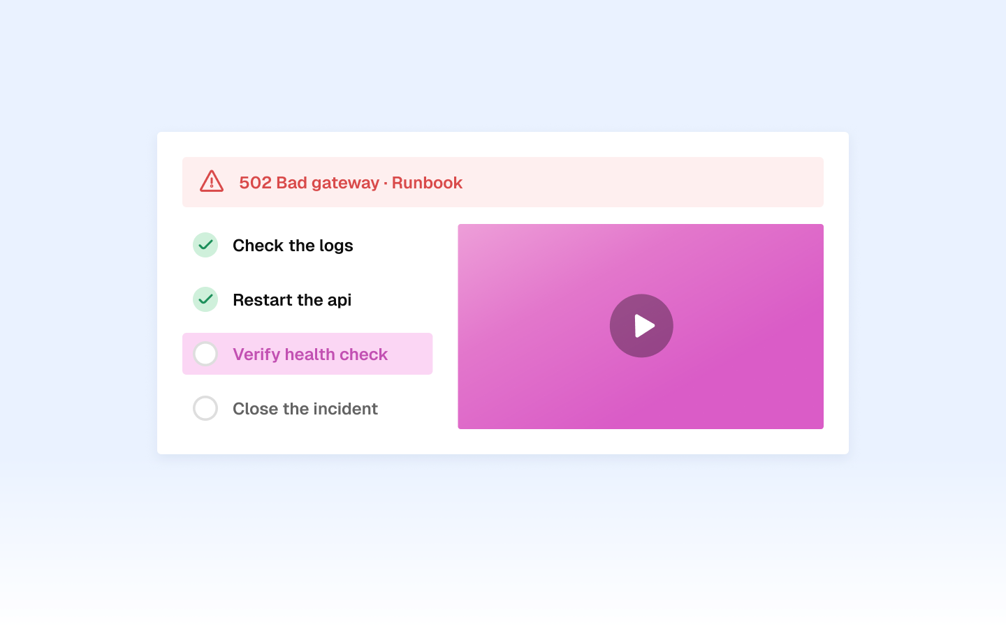 Troubleshooting runbooks