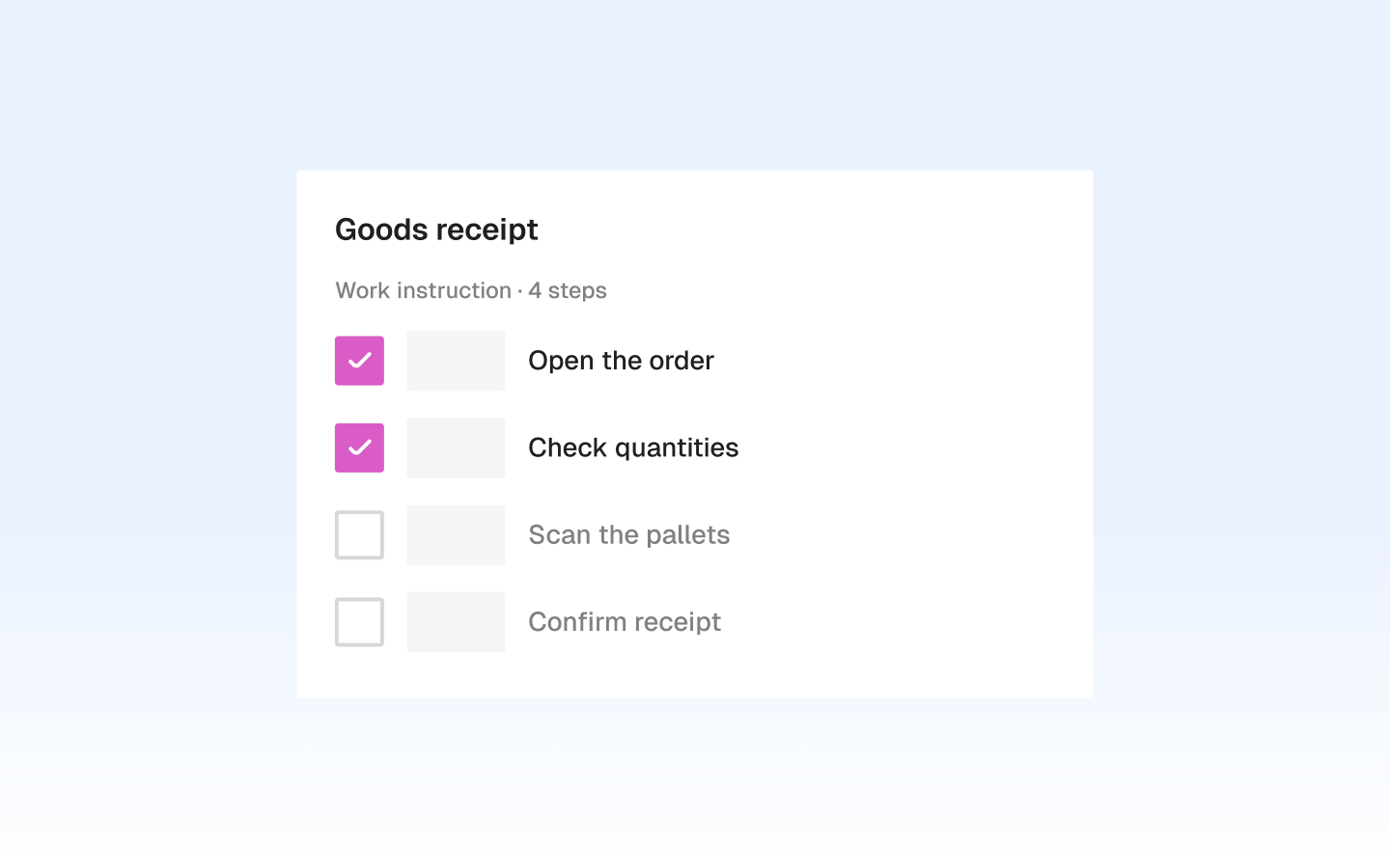 Standard work instructions